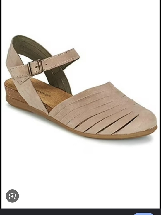 Earth Shoes - Earth Women's Blush Taupe Strappy Closed-Toe Ankle Strap Flats
